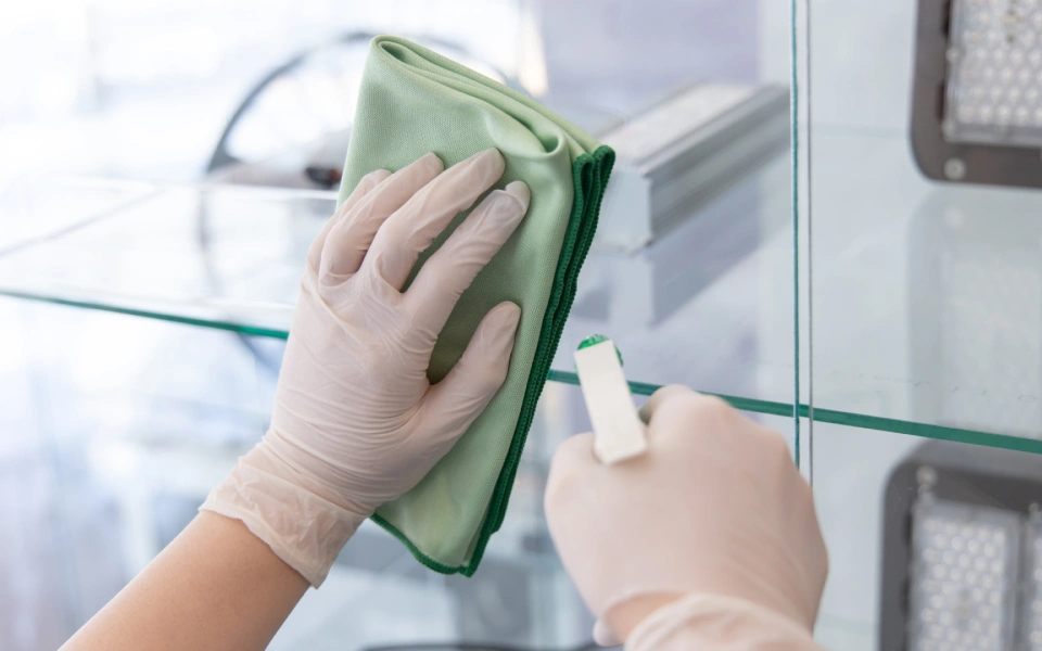 office table cleaned